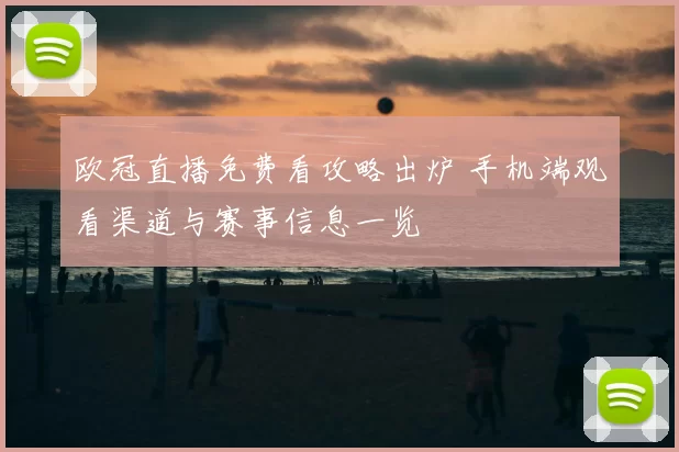 欧冠直播免费看攻略出炉 手机端观看渠道与赛事信息一览